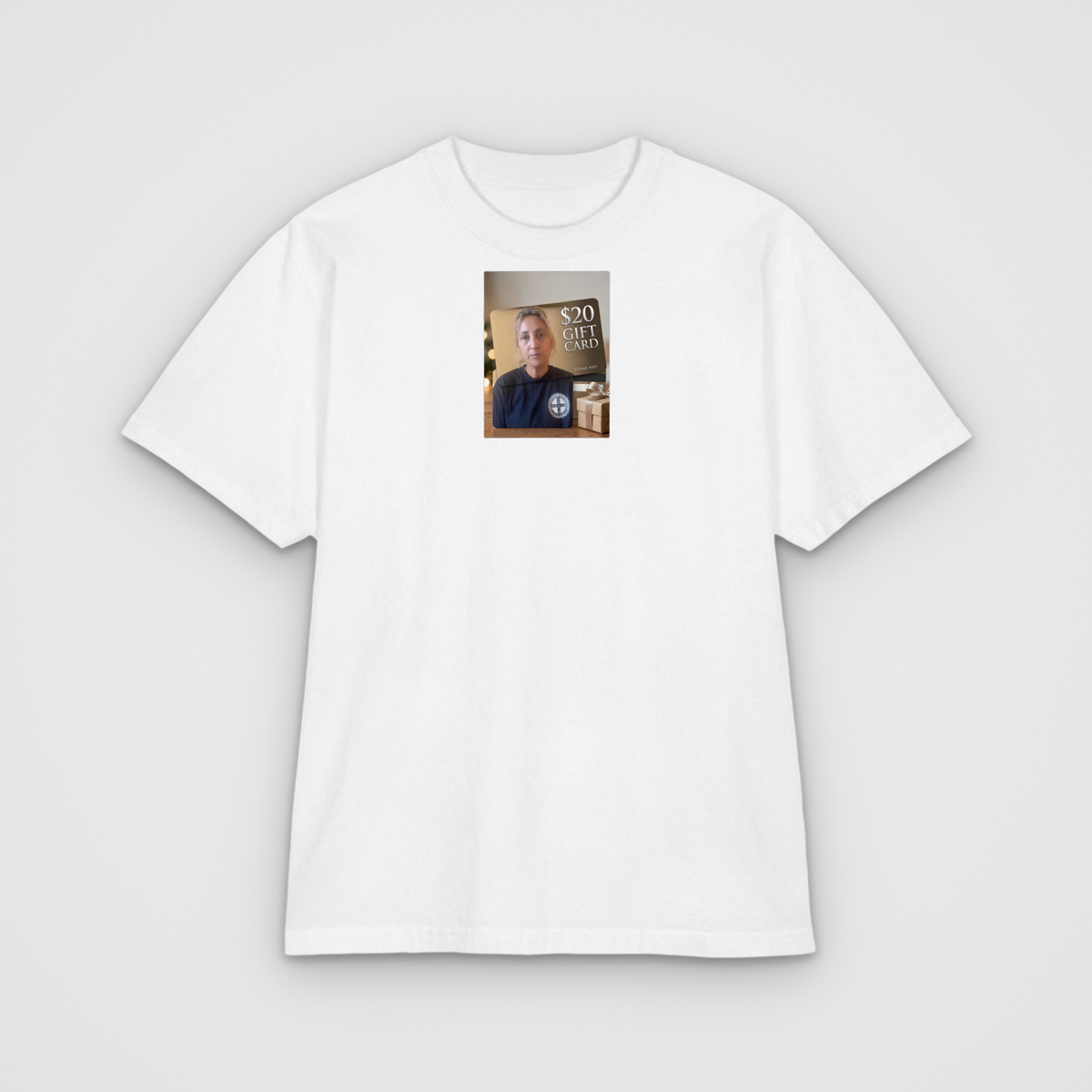 $20 Gift Card Parody T, white