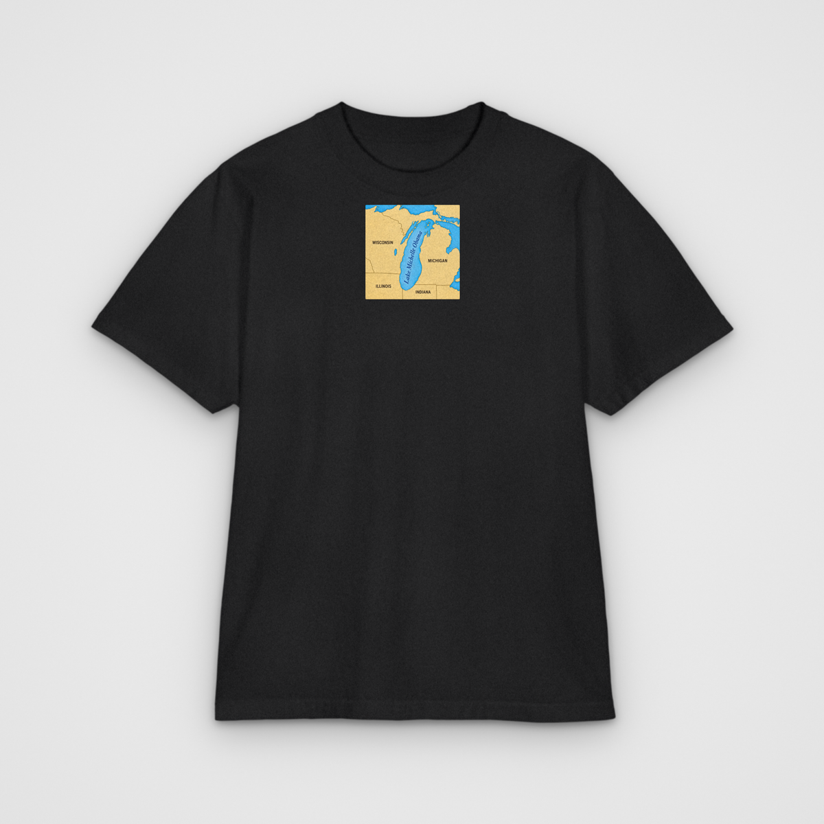 Lake Michelle Obama Map Parody T, black
