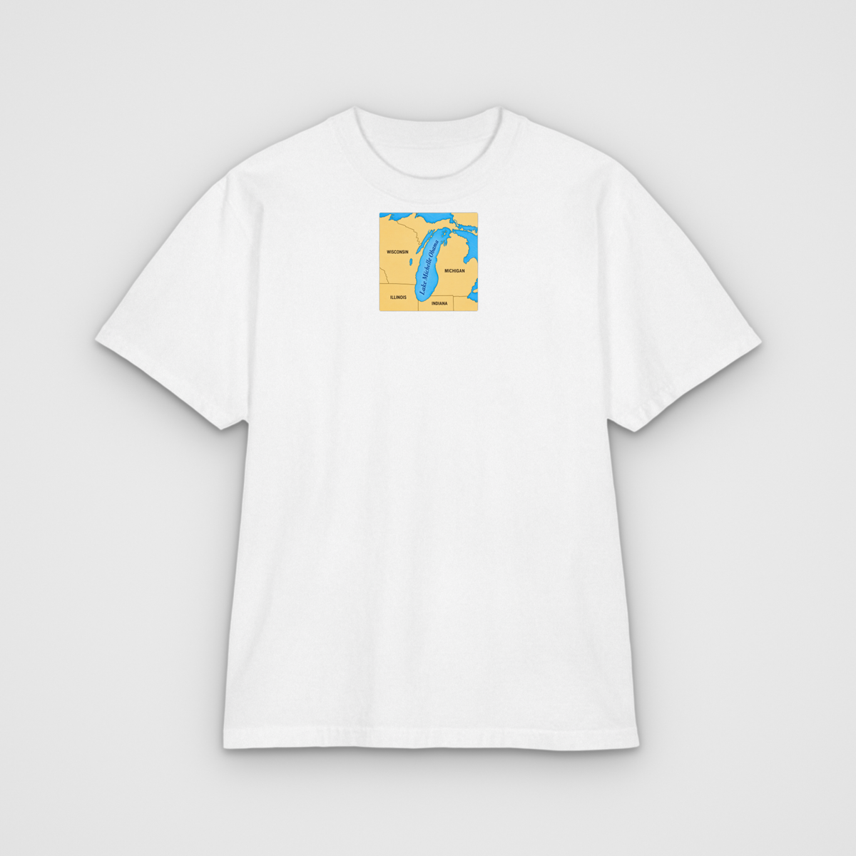 Lake Michelle Obama Map Parody T, white