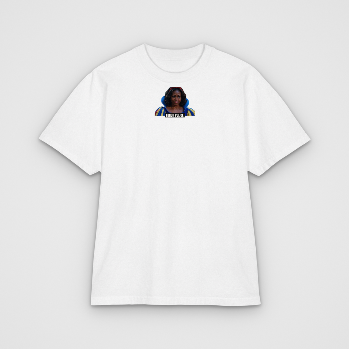 Lunch Police, white tee, front