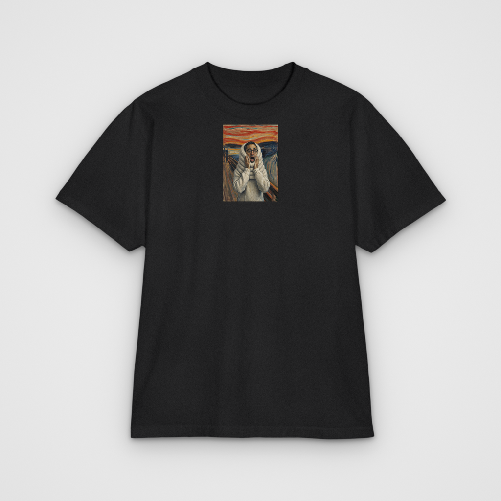 The Scream Giant Knit Sweater Art Parody T, black