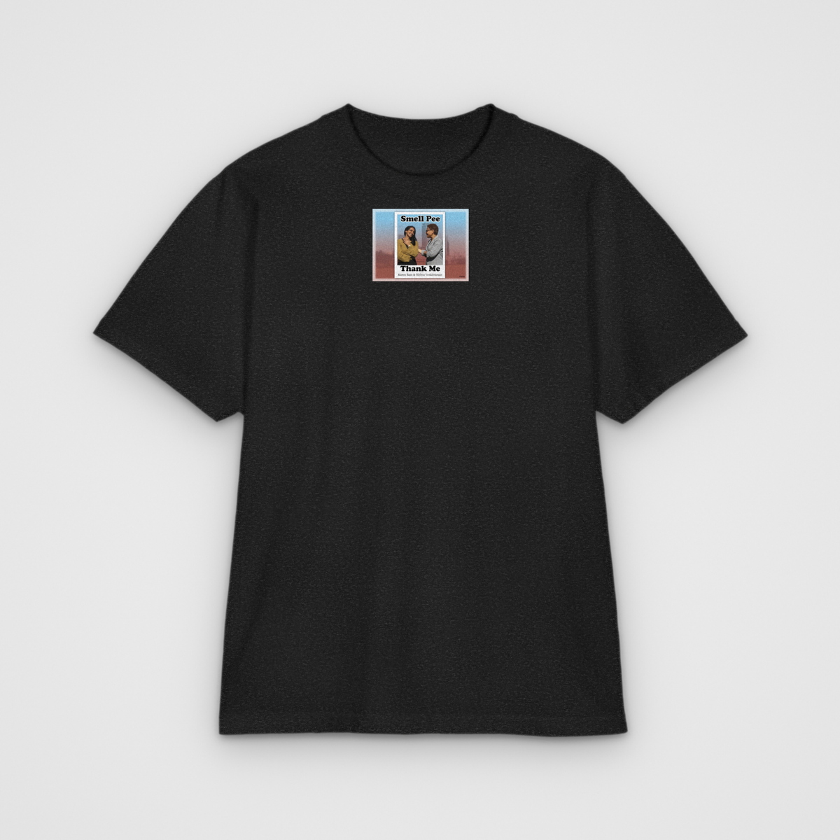Smell Pee Thank Me, heather tee, front